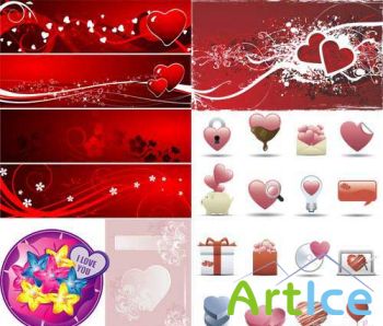 Valentine's Hearts Vector Mix