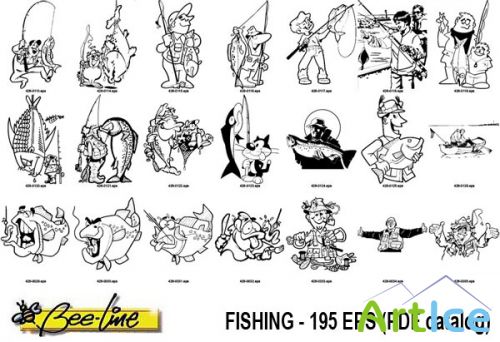 BeeLine BW clipart - Fishing