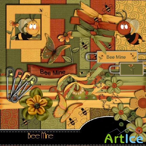 Bee mine - digital scrap book set