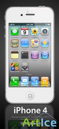 PSD  -  Apple iPhone 4 White