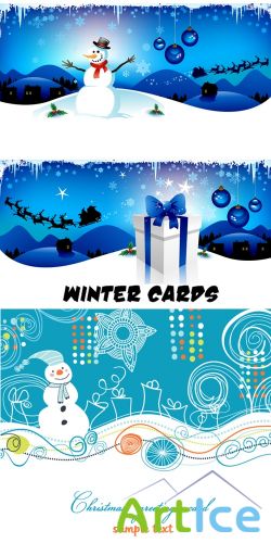 Winter blue cards