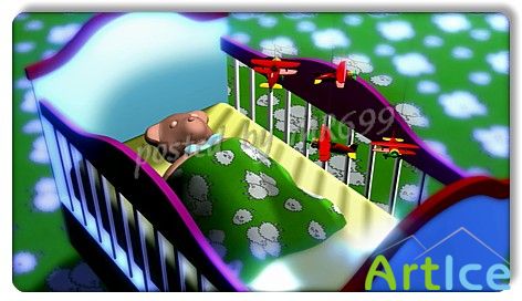 Baby footages:  Bear in crib
