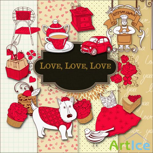 Scrap-set - Love, Love, Love