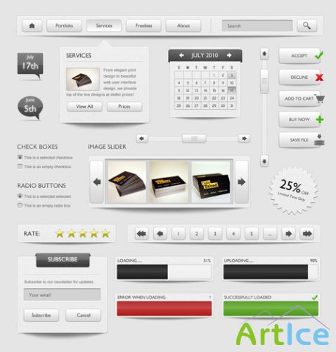 Gray Web Elements2 PSD