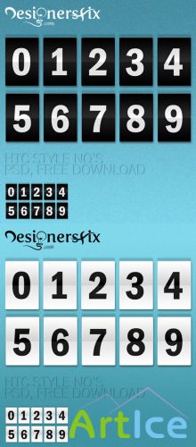 PSD HTC Styled Numbers