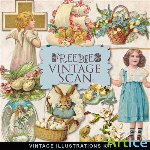 Scrap-kit - Vintage Easter Illustrations #7