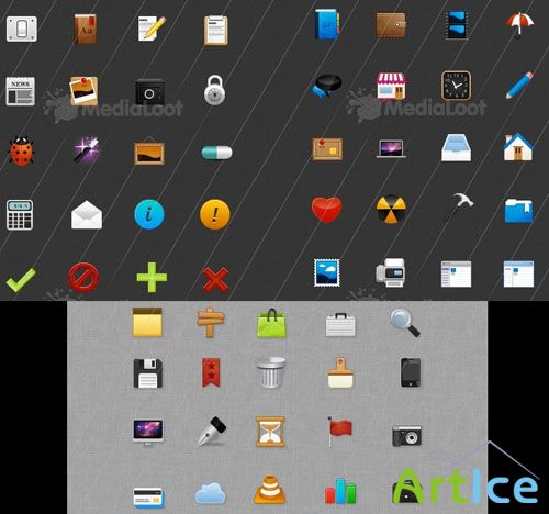 MediaLoot Applied  48px Icon pack 1,2,3  RETAIL