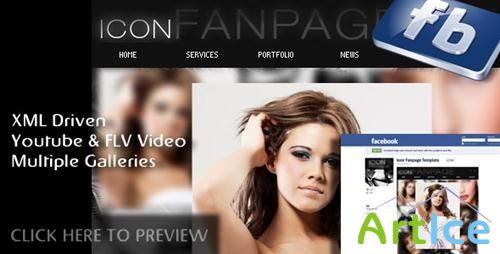 ActiveDen - Icon Facebook Fanpage Template (Incl FLA) - Rip