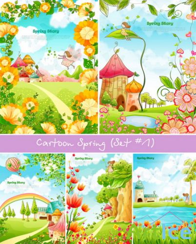 Cartoon Spring in vector (Set 1)