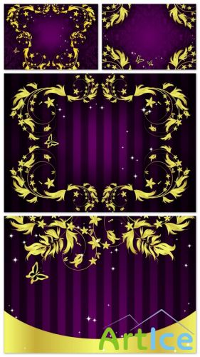 Gold Violet Vector Bakgrounds