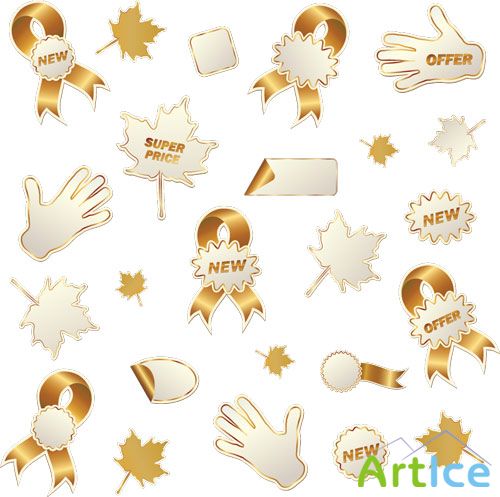 Golden Autumn Stickers