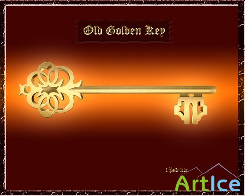 Old golden key psd