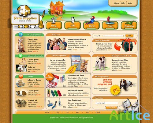 Pets Online Store Psd Template