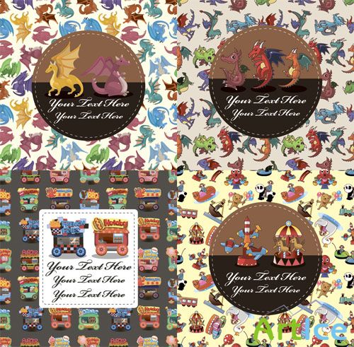 Cover Cartoon Toys Vector