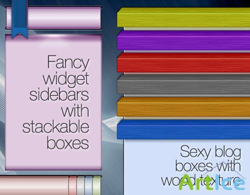 Shiny Blog Boxes With Wood Textures
