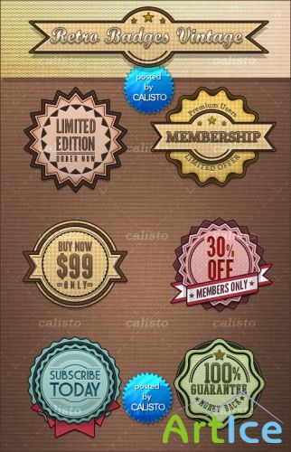 Retro Badges Vintage PSD Template