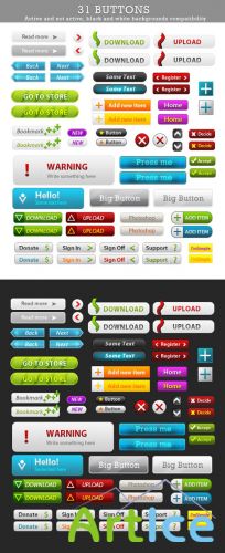 31 FREE Buttons PSD Template