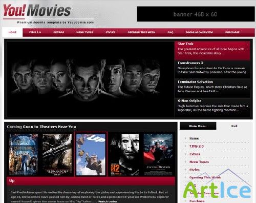 YouJoomla - Youmovies For Joomla 2.5 - Movies Joomla Template
