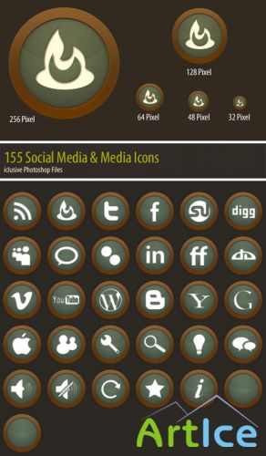 Media Icons Set - Green