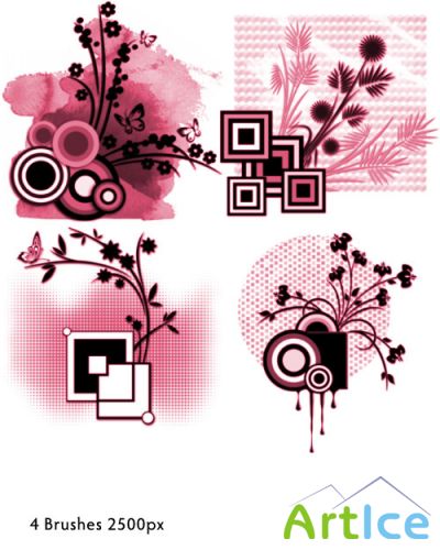 Japanese Florals Brushes Set for Photoshop