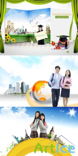 New knowledge about the countries and peoples of the world psd for Photoshop