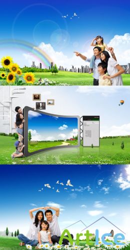 Wonderful world of nature outside the city psd for Photoshop