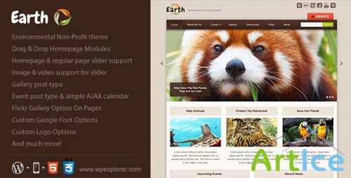 ThemeForest - Earth v1.7 - Eco/Environmental NonProfit WordPress Theme