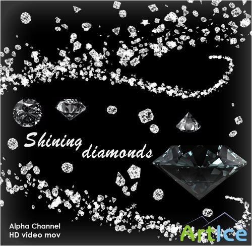 Alpha Channel Footage HD - Shining Diamonds