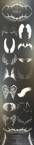 15 Wings Custom Shapes for Photoshop