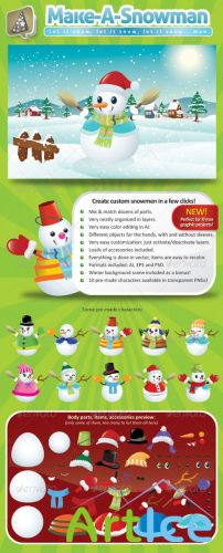 GraphicRiver - Vector Snowman Creation Pack 761167 GraphicRiver - Vector Snowman Creation Pack 761167