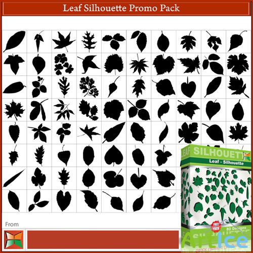 80 Leaf Silhouettes Vector & Brushes Pack