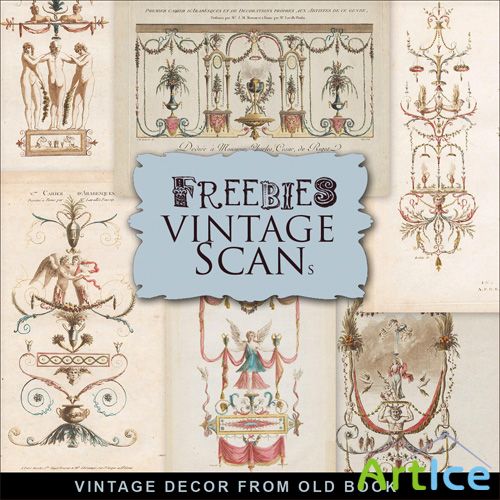 Scrap-kit - Vintage Decor From Old Book