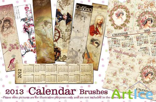 2013 Calendar Photoshop Brushes