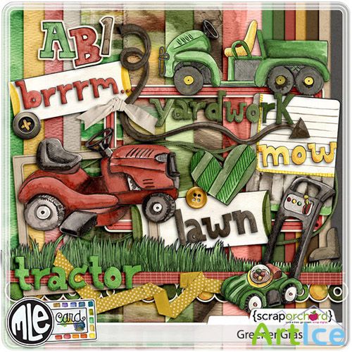 Scrap Set - Greener Grass PNG and JPG Files