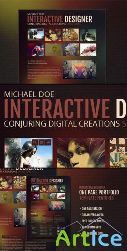 WeGraphics - Interactive Designer  One Page Portfolio PSD Template