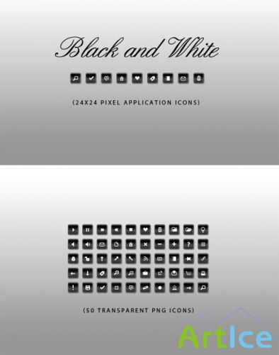 WeGraphics - 50 Black and White Application Icons