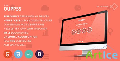 ThemeForest - Ouppss - Responsive 3 in 1 Newsletter/Error Page/C