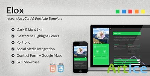 ThemeForest - Elox - Responsive vCard & Portfolio Template - RIP