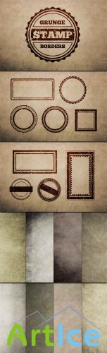 WeGraphics - Grunge Stamp Borders Multi-Pack