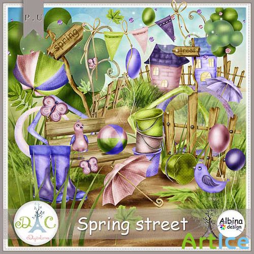 Scrap Set - Spring Street PNG and JPG Files
