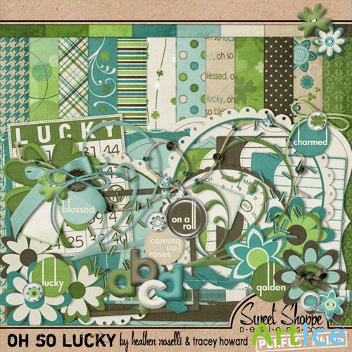 Scrap Set - Oh so Lucky PNG and JPG Files