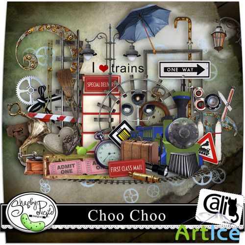 Scrap Set - Choo Choo PNG and JPG Files