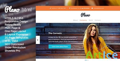 ThemeForest - Plano - Flat Design Responsive HTML5 Template