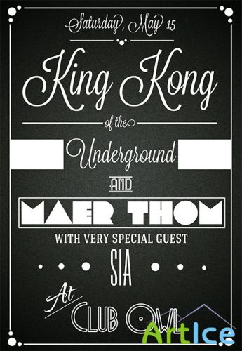 PSD Source - King Kong Typographic Flyer