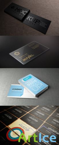 4 Business Cards Mock-up Templates Set 1