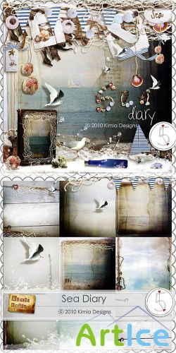 Scrap Set - Sea Diary PNG and JPG Files