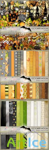 Scrap Set - October Moon PNG and JPG Files