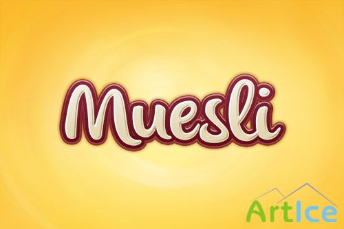 PSD Style - Muesli Text Effect