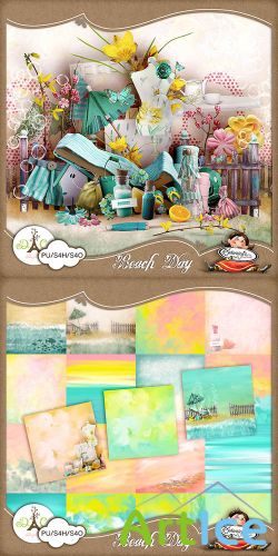 Scrap Set - Beach Day PNG and JPG Files