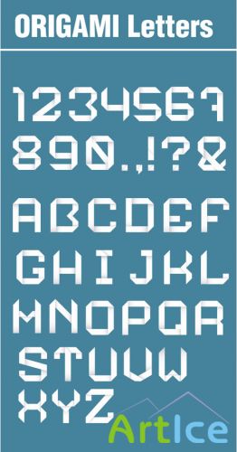 Designtnt - Vector Origami Letters and Numbers